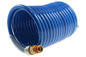 CO S14-50A Stowaway Coil, 1/4" ID x 50', 1/4" MPT Rigid & Swivel, Blue