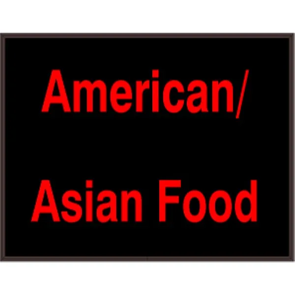 Signal-Tech 33450 PHX1418RR-I358/120-277VAC AMERICAN/ | ASIAN FOOD Outdoor Blank-out LED Backlit Sign