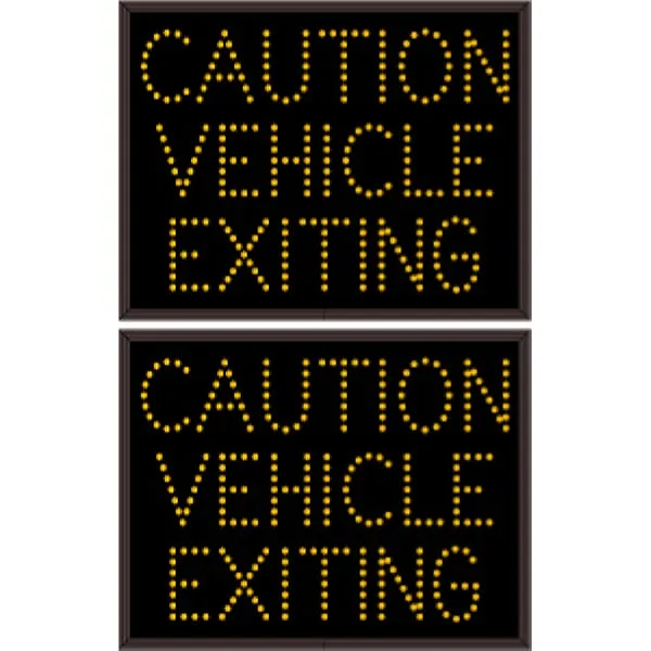 Signal-Tech 33645 TCL1418DAA-A172/12-24VDC CAUTION VEHICLE EXITING | CAUTION VEHICLE EXITING Outdoor Blank-out LED Direct-view Sign