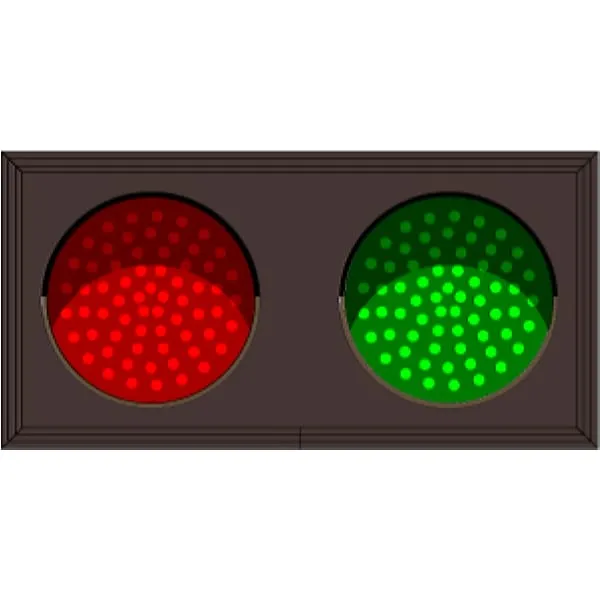 Signal-Tech 33826 TCL714RG-225H/12-24VDC Indicator Dots, Double with Hoods, Horizontal, 4 in dia, Red – Green Outdoor Blank-out LED Direct-view Sign