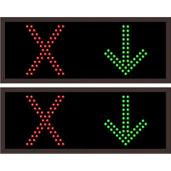 Signal-Tech 34173 TCL718DRGRG-175DS X | Down Arrow | X | Down Arrow Outdoor Blank-out LED Direct-view Sign