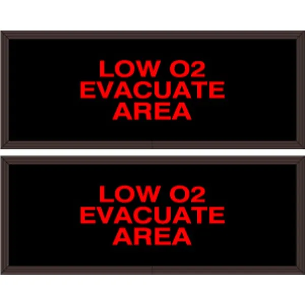 Signal-Tech 34407 PHX718DRR-I603 LOW O2 EVACUATE AREA | LOW O2 EVACUATE AREA Outdoor Blank-out LED Backlit Sign