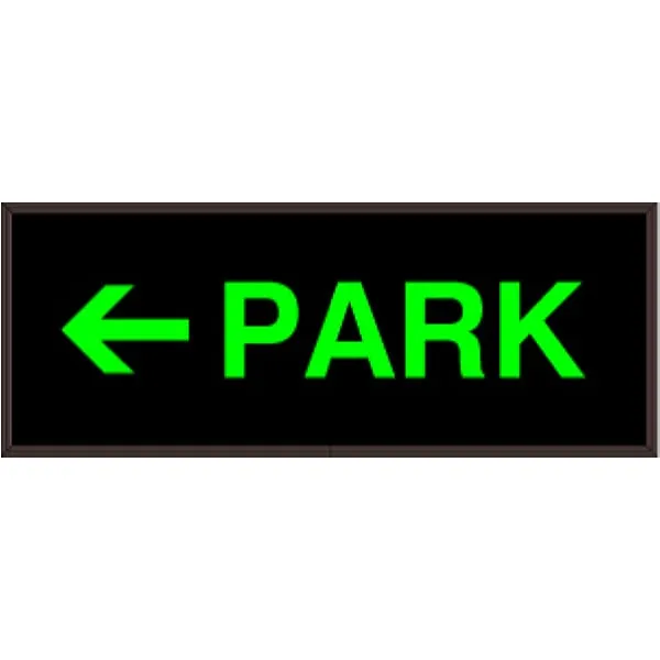 Signal-Tech 34445 PHX718G-I615/120-277VAC PARK w/Left Arrow Outdoor Blank-out LED Backlit Sign