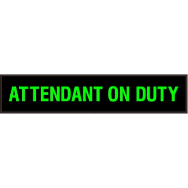 Signal-Tech 34489 PHX734G-I640/120-277VAC ATTENDANT ON DUTY Outdoor Blank-out LED Backlit Sign
