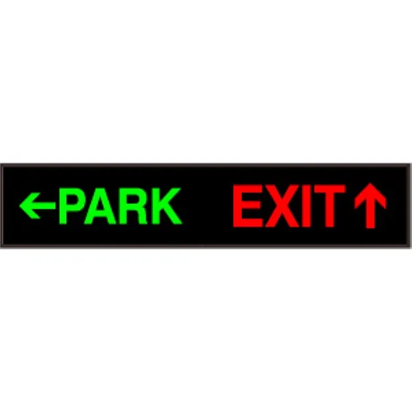 Signal-Tech 34528 PHX734GR-A183/120-277VAC PARK w/Left Arrow | EXIT w/Up Arrow Outdoor Blank-out LED Backlit Sign