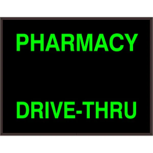 Signal-Tech 34658 PHX1418G-I682/120-277VAC PHARMACY DRIVE-THRU Outdoor Blank-out LED Backlit Sign