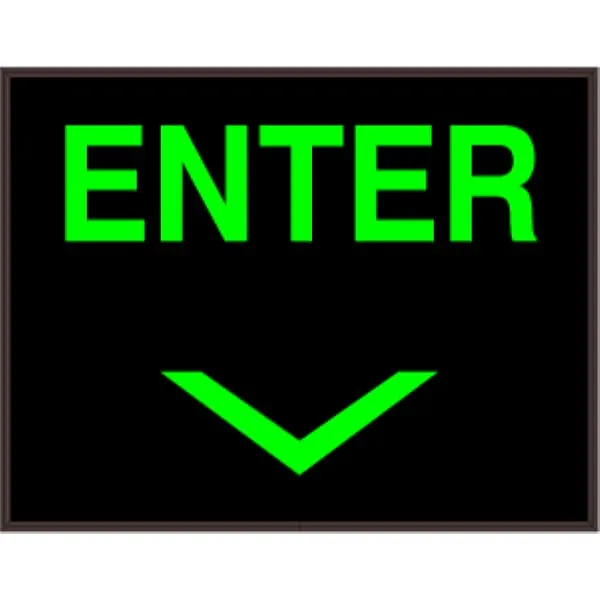 Signal-Tech 34810 PHX1418G-I715/120-277VAC ENTER w/Down Chevron Outdoor Blank-out LED Backlit Sign