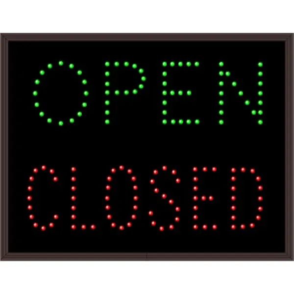 Signal-Tech 34953 TCL1418GR-100/12-24VDC OPEN | CLOSED Outdoor Blank-out LED Direct-view Sign