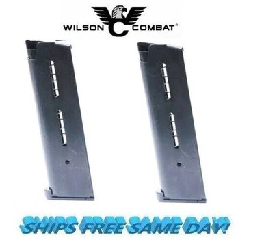 Wilson Combat PAIR of 1911 Mag 8-Round 45 ACP, Full-Size Lo-Profile Black47DCB