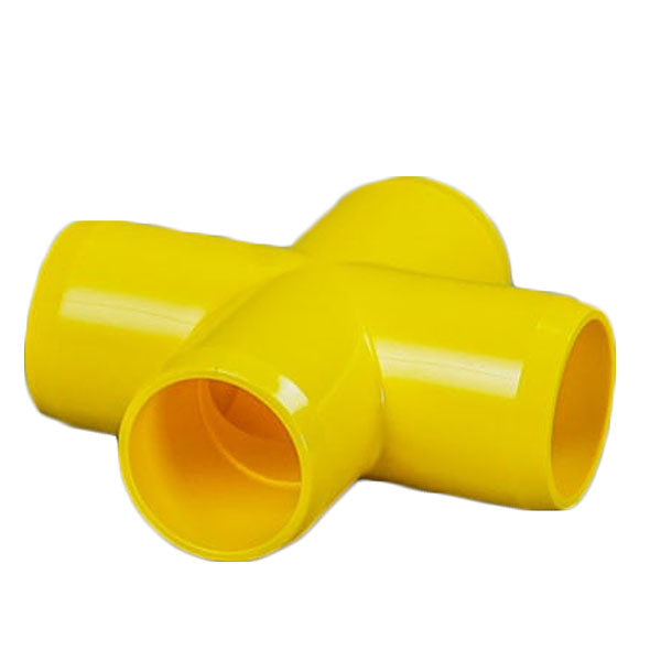 Yellow 1/2" Furniture Fitting Cross (FF-X-005-YELLOW)